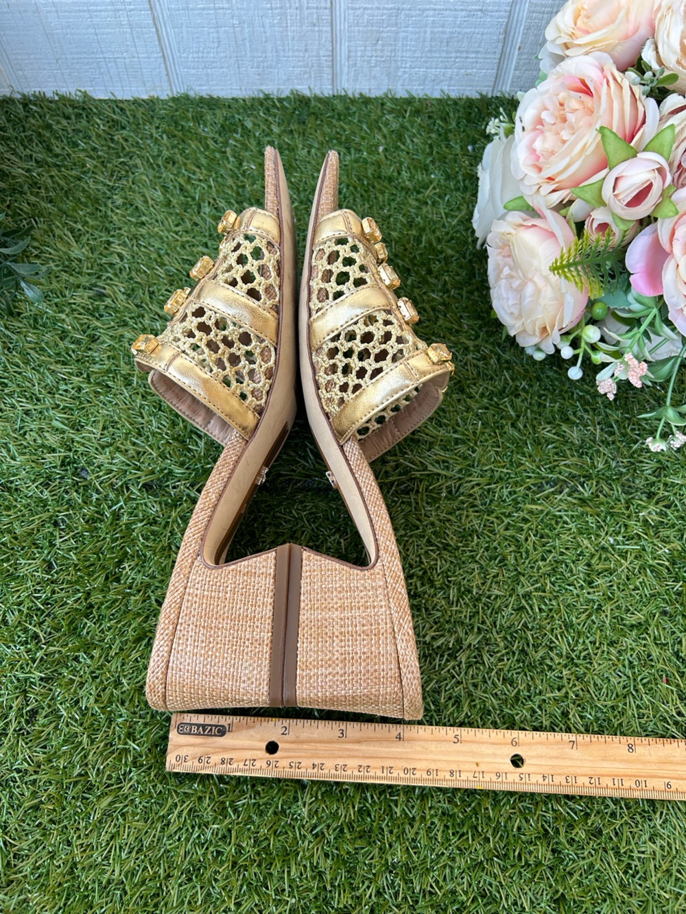 SAM EDELMAN
Webster mesh sandals AMBER GOLD MULT size 8.5 new - Picture 15 of 16